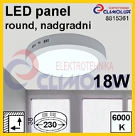 LED panel RN 18W, 6000K, VK, surface-monted, round